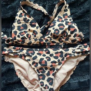 Cheetah print bathing suit , size M